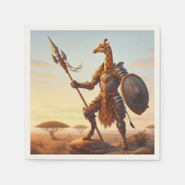 Giraffe warrior napkin (Front)