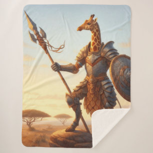 Giraffe warrior sherpa blanket