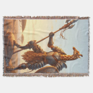 Giraffe warrior throw blanket