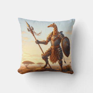 Giraffe warrior throw pillow