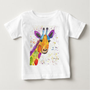 Giraffe watercolor animal Safari kids humour zoo B Baby T-Shirt