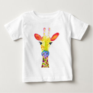 Giraffe watercolor animal Safari kids humour zoo Baby T-Shirt
