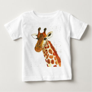 Giraffe watercolor animals Safari African Jungle Baby T-Shirt