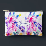 Giraffe Watercolor Painting Purple Blue Girls Accessory Pouch<br><div class="desc">Giraffe Watercolour Painting. Designed from my original watercolours.</div>