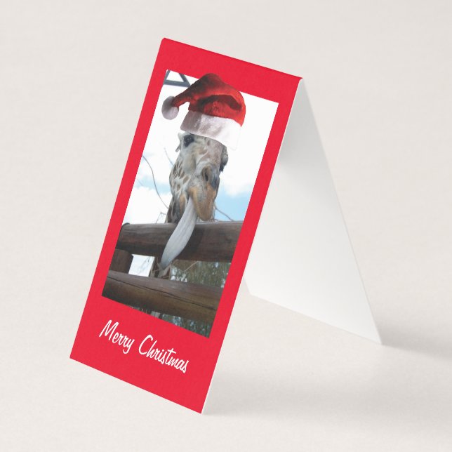 Giraffe Wearing a Santa Claus Hat (Front)