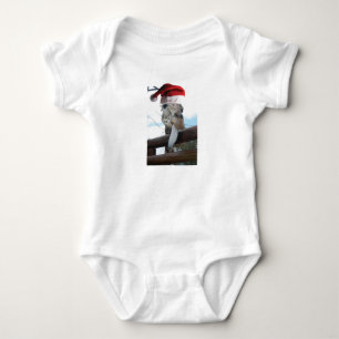 Giraffe wearing a Santa Claus Hat Baby Bodysuit