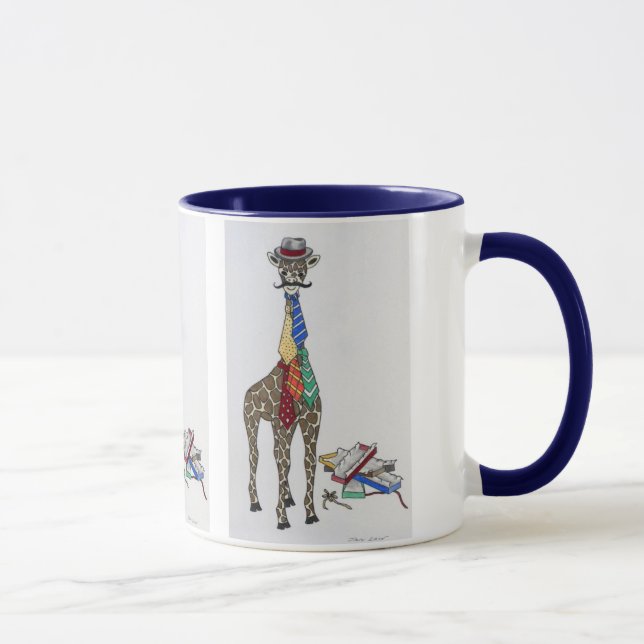 Giraffe wearing Neckties Mug (Right)