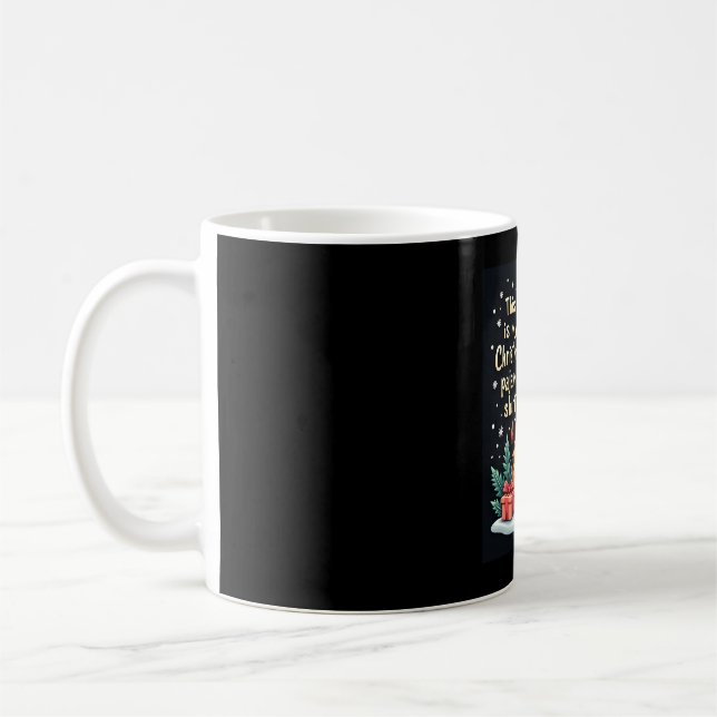 Giraffe Wearing Santa Hat Matching Christmas Pajam Coffee Mug (Left)