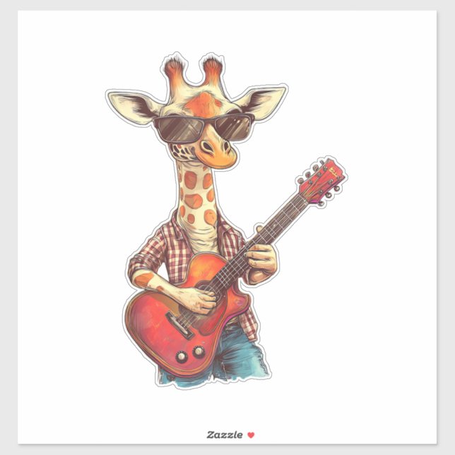 Giraffe Wearing Sunglasses Playing Guitar Musician (Sheet)