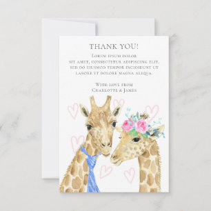 Giraffe Wedding Thank You Card