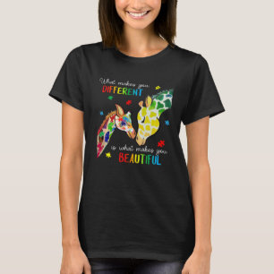 Giraffe What Makes You Different Autism Awareness  T-Shirt