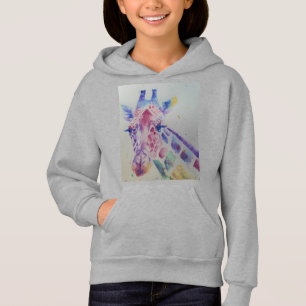 Giraffe Whimsical Watercolor Girls Pullover Sweat