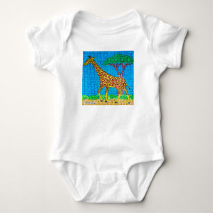 Giraffe (white) - Baby Bodysuit