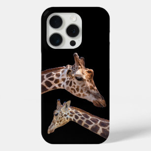 Giraffe Wildlife Safari Black iPhone 15 Pro Case