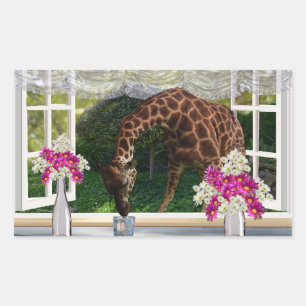 Giraffe Window Dresser, Sticker