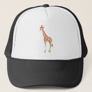giraffe with a long neck trucker hat