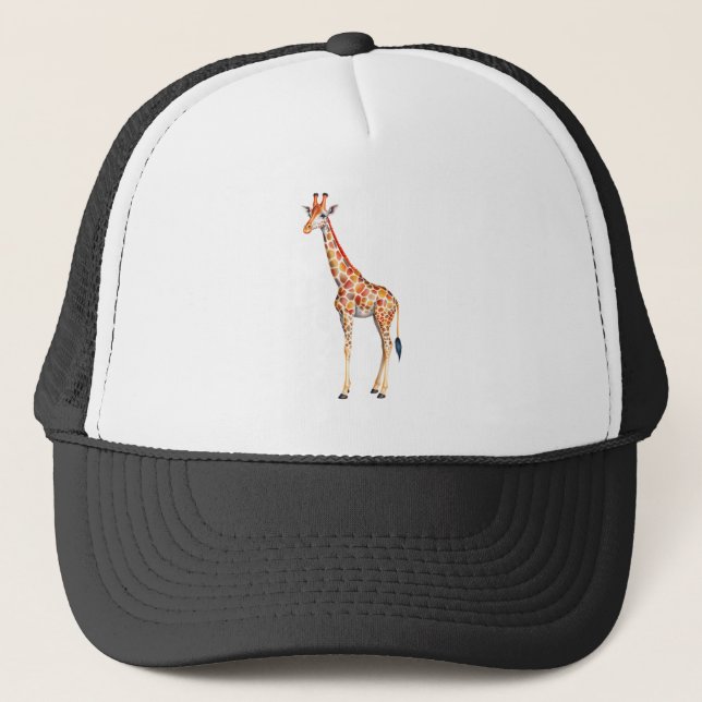 giraffe with a long neck trucker hat (Front)