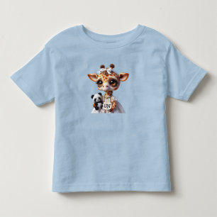 Giraffe with a Panda Toddler T-shirt