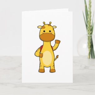 Giraffe with Backpack Card