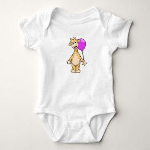 Giraffe with Balloon Baby Bodysuit