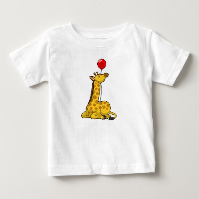 Giraffe with Balloon Baby T-Shirt (Front)