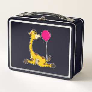 Giraffe with Balloon Metal Lunch Box
