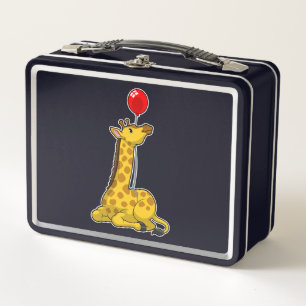Giraffe with Balloon Metal Lunch Box