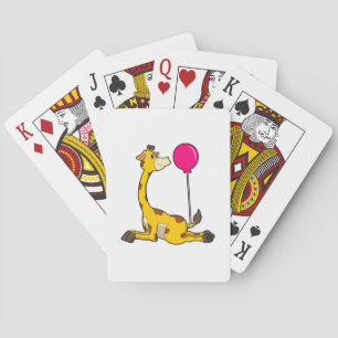 Giraffe with Balloon Playing Cards
