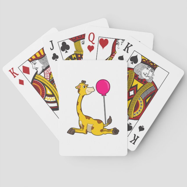 Giraffe with Balloon Playing Cards (Back)