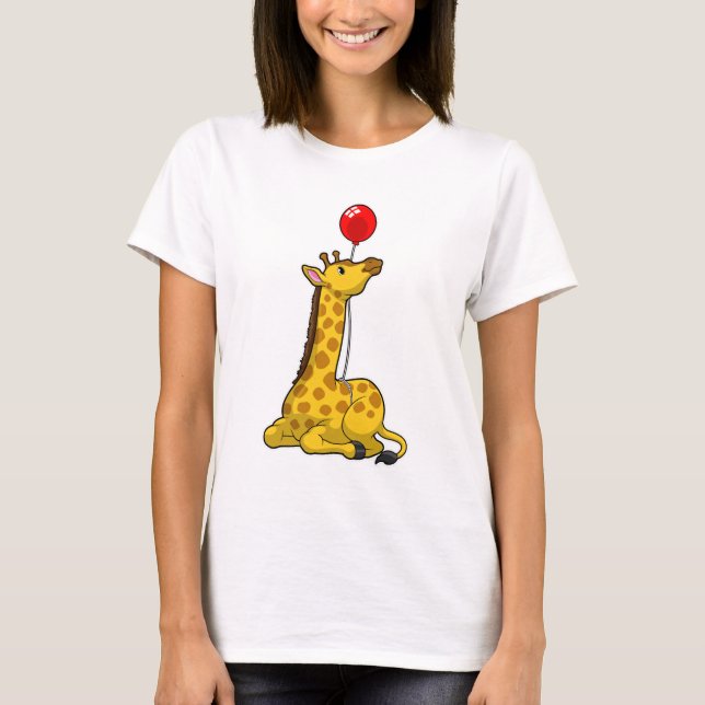 Giraffe with Balloon T-Shirt (Front)
