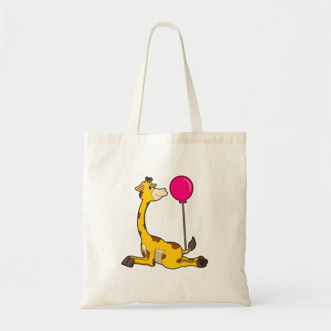 Giraffe with Balloon Tote Bag (Front)