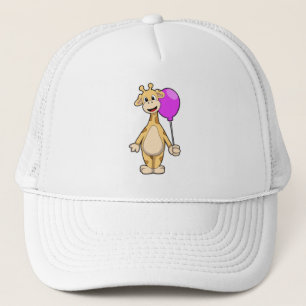 Giraffe with Balloon Trucker Hat