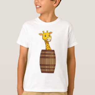Giraffe with Barrel T-Shirt
