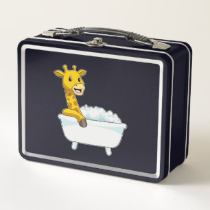 Giraffe with Bathtub with Foam Metal Lunch Box