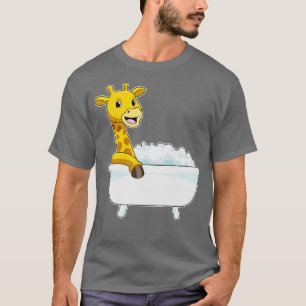 Giraffe with Bathtub with Foam T-Shirt