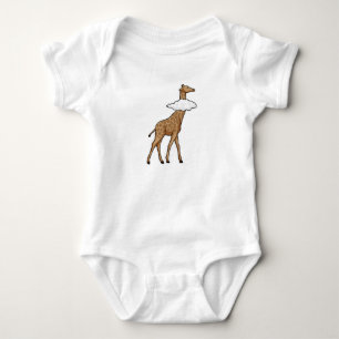 Giraffe with Cloud Baby Bodysuit