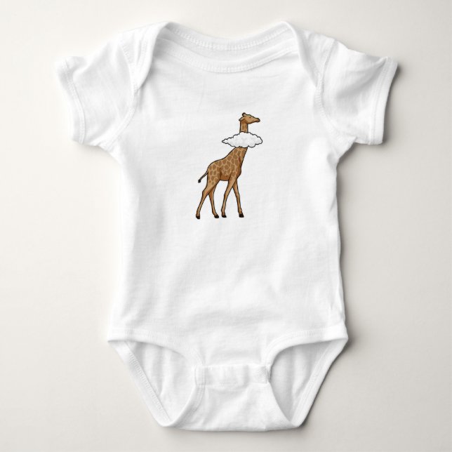 Giraffe with Cloud Baby Bodysuit (Front)