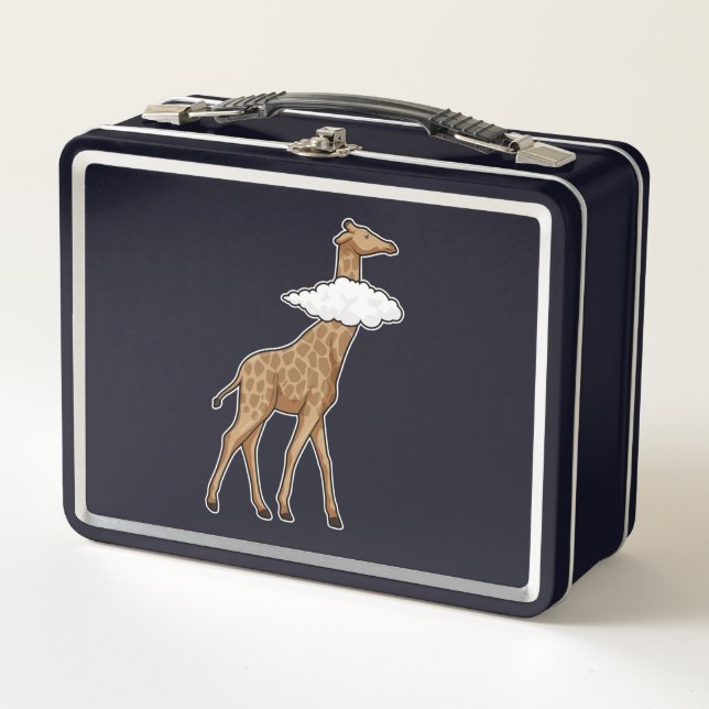 Giraffe with Cloud Metal Lunch Box (Front)