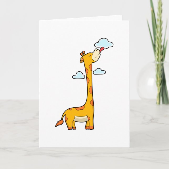 Giraffe with Clouds Card (Front)