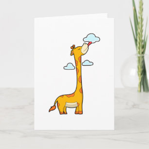 Giraffe with Clouds Card