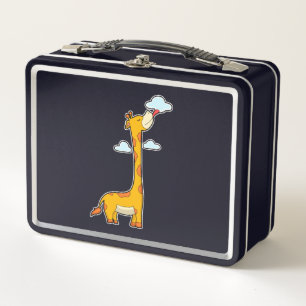 Giraffe with Clouds Metal Lunch Box