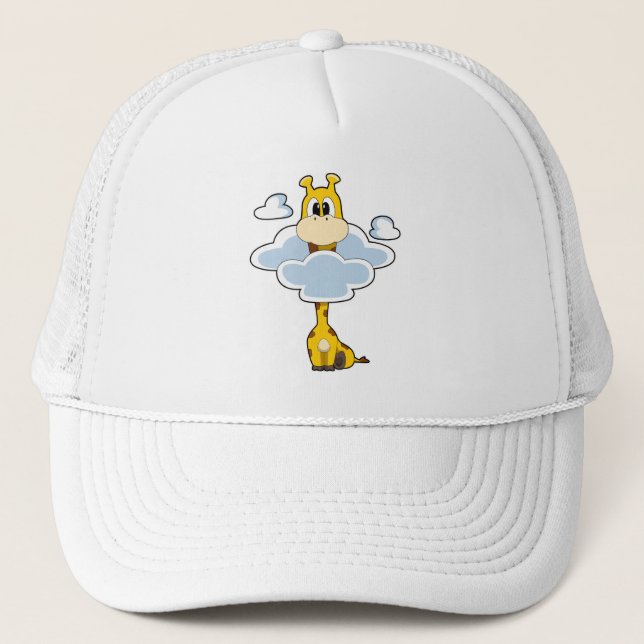 Giraffe with Clouds Trucker Hat (Front)