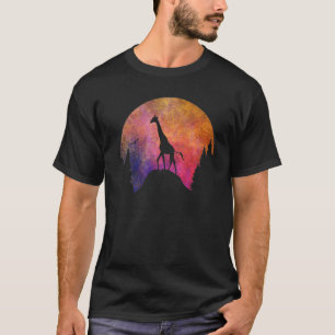 Giraffe With Colourful Sky For Animal  Cute Giraff T-Shirt