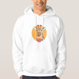 Giraffe With Cupcake Hoodie