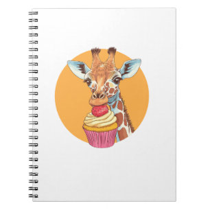 Giraffe With Cupcake   Notebook