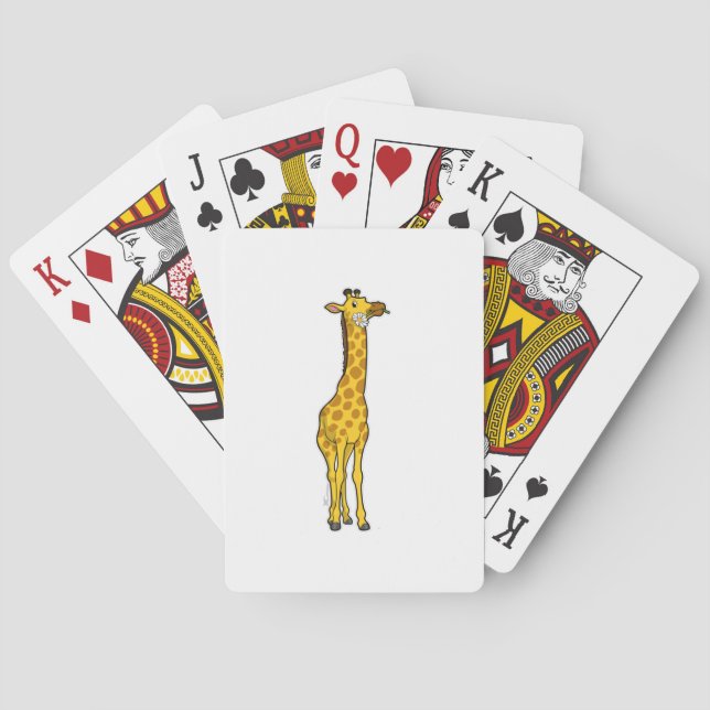 Giraffe with Daisy Playing Cards (Back)