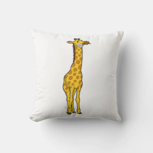 Giraffe with Daisy Throw Pillow