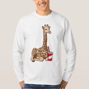 Giraffe with Drink T-Shirt