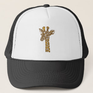 Giraffe with ethnic and tribal ornaments trucker hat