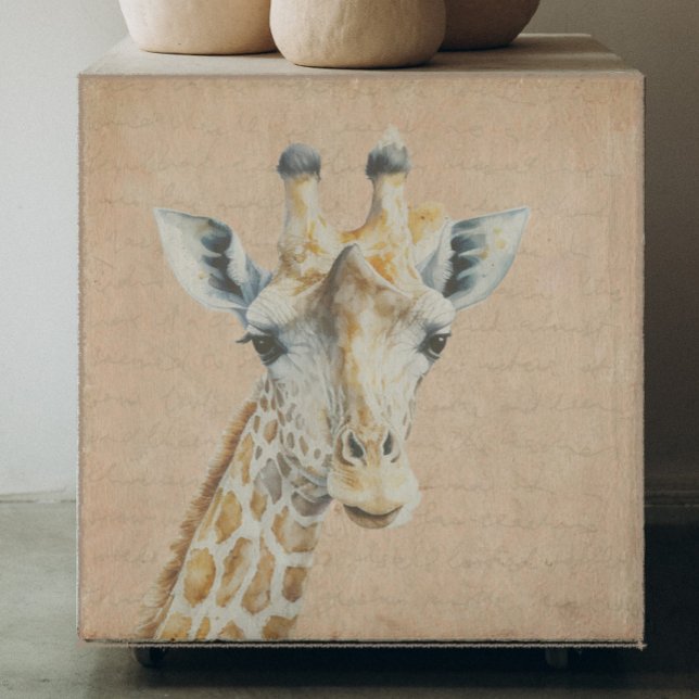 Giraffe with Handwriting Background Decoupage Tissue Paper (Creator Uploaded)